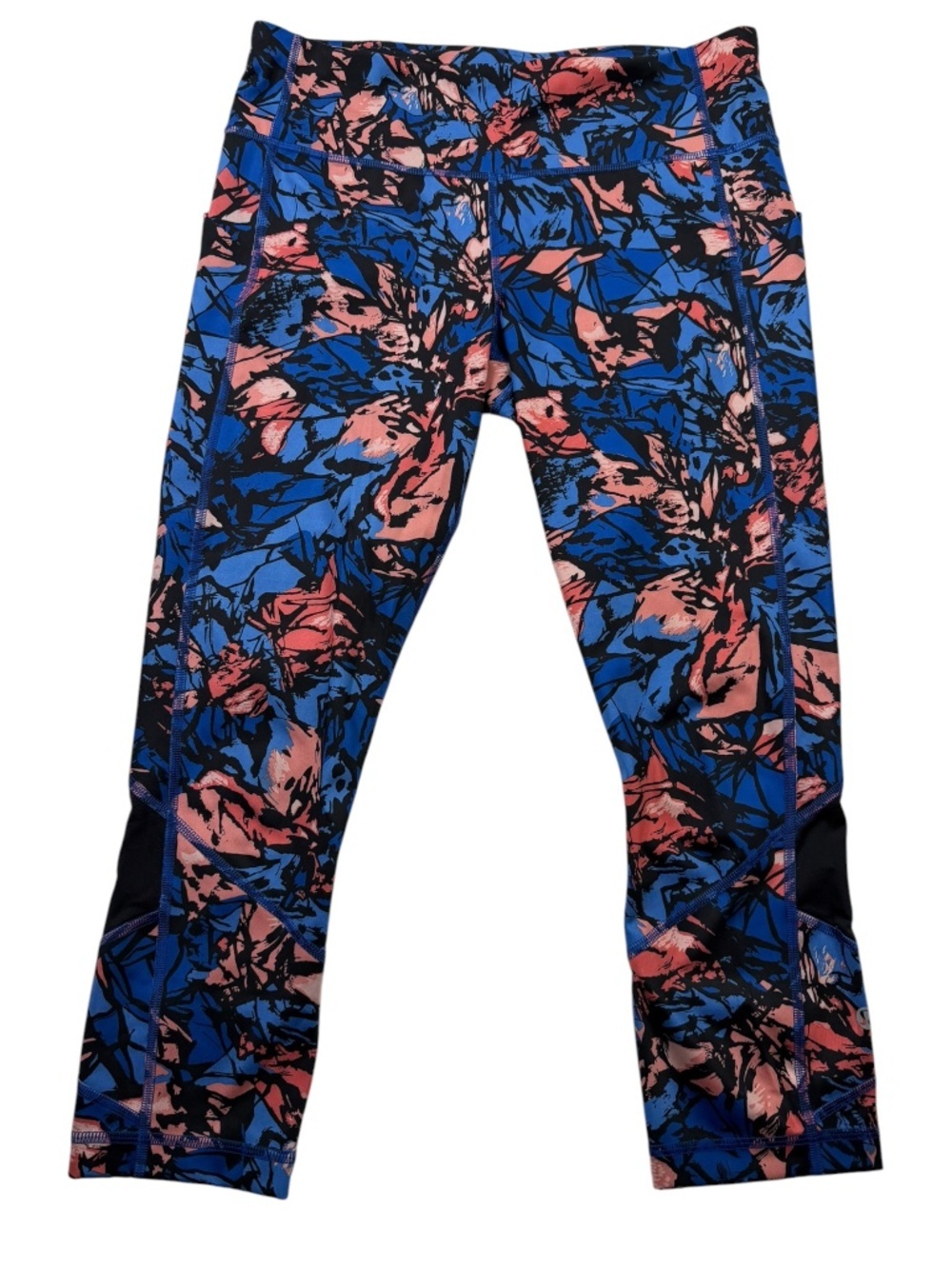 Lululemon Pace Rival Crop SOUL Cycle Paint Storm Harbor Blue Multi Size 8